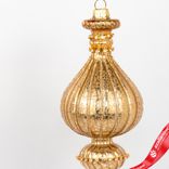 Маленькое фото 2: Украшение подвесное со стразами (стекло), Н19х7,5см, золотой