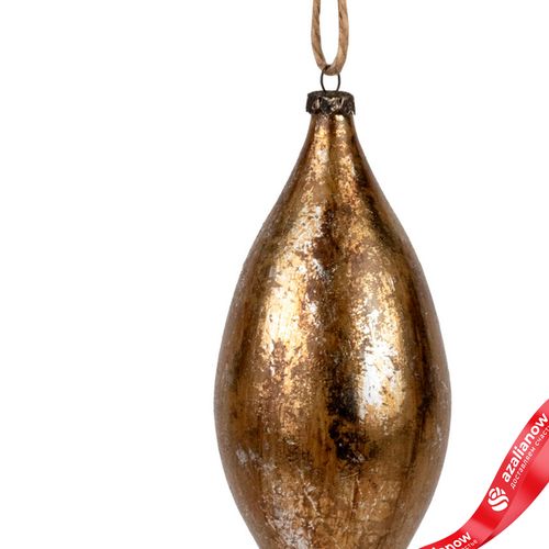 Фото 2: Украшение подвесное «Шишка» (пластик), H15х7см, золотой