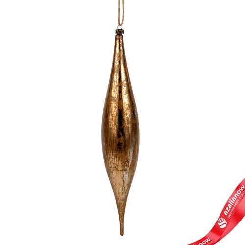 Украшение подвесное «Сосулька Антик» (пластик), Н33см, золотой
