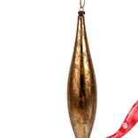 Маленькое фото 2: Украшение подвесное «Сосулька Антик» (пластик), Н33см, золотой