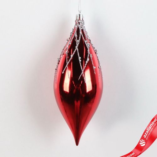 Украшение подвесное «Сосулька» (пластик), Н18см, красный