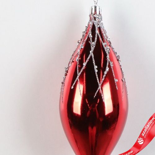 Фото 2: Украшение подвесное «Сосулька» (пластик), Н18см, красный