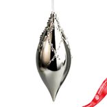 Маленькое фото 1: Украшение подвесное «Сосулька» (пластик), Н18см, серебряный