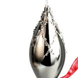 Маленькое фото 2: Украшение подвесное «Сосулька» (пластик), Н18см, серебряный