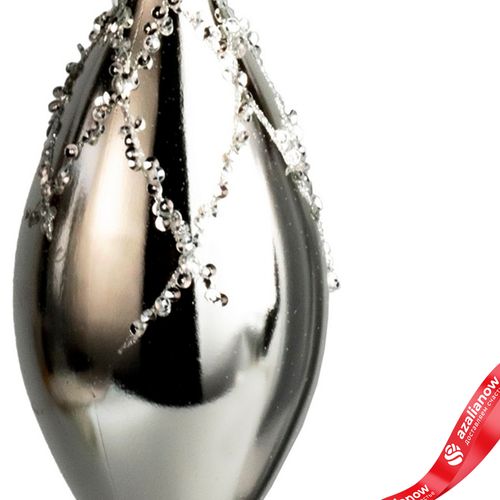 Фото 3: Украшение подвесное «Сосулька» (пластик), Н18см, серебряный