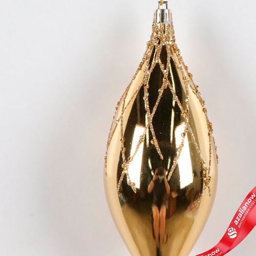 Фото 2: Украшение подвесное «Сосулька» (пластик), Н18см, золотой