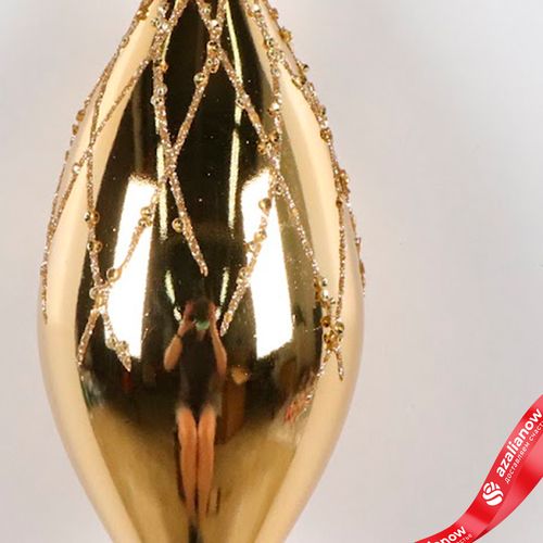 Фото 3: Украшение подвесное «Сосулька» (пластик), Н18см, золотой