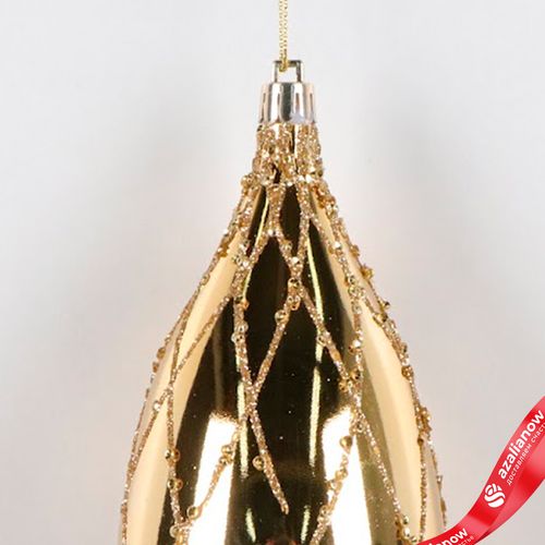 Фото 4: Украшение подвесное «Сосулька» (пластик), Н18см, золотой