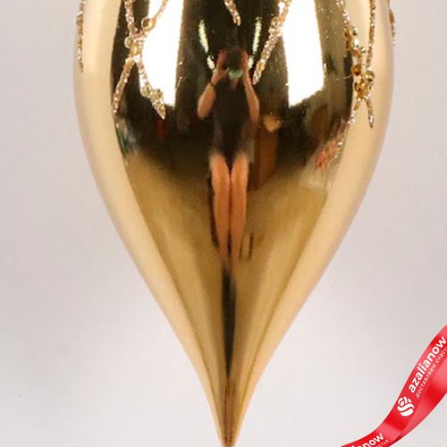 Фото 5: Украшение подвесное «Сосулька» (пластик), Н18см, золотой