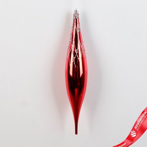 Украшение подвесное «Сосулька» (пластик), Н33см, красный