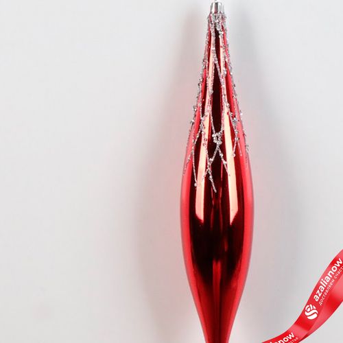 Фото 2: Украшение подвесное «Сосулька» (пластик), Н33см, красный