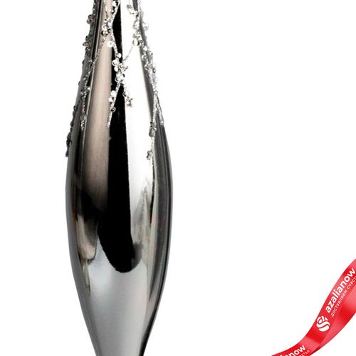 Фото 3: Украшение подвесное «Сосулька» (пластик), Н33см, серебряный