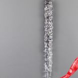 Маленькое фото 2: Украшение подвесное «Сосулька» с глиттером (пластик), 38см, прозрачный/серый