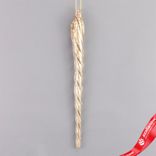 Маленькое фото 1: Украшение подвесное «Сосулька с глиттером» (стекло), 20см, золотой