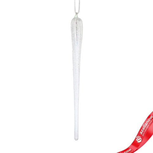 Украшение подвесное «Сосулька» (стекло), 25см, белый