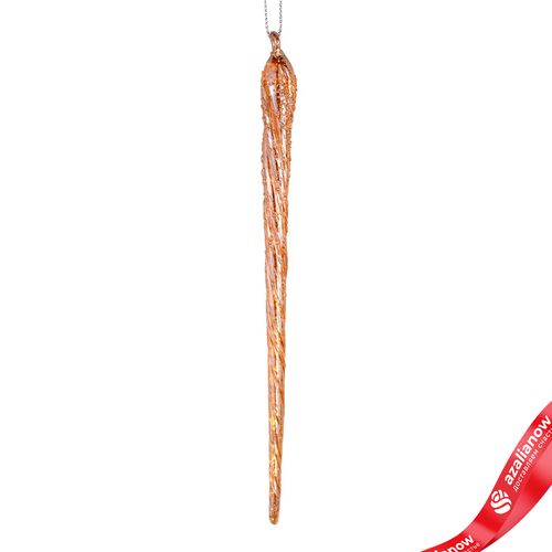 Украшение подвесное «Сосулька» (стекло), 16см, золотой