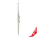 Маленькое фото 1: Украшение подвесное «Сосулька» (стекло), спираль, 25см, белый