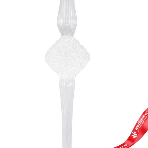 Фото 4: Украшение подвесное «Сосулька» (стекло), 32см, белый