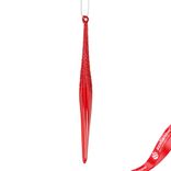 Маленькое фото 1: Украшение подвесное «Сосулька» (стекло), Н16см, красный