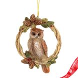 Маленькое фото 1: Украшение подвесное «Сова на венке» (полирезин), Н9,5х7,5х3см, коричневый