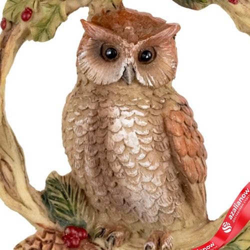 Фото 5: Украшение подвесное «Сова на венке» (полирезин), Н9,5х7,5х3см, коричневый