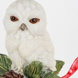 Маленькое фото 3: Украшение подвесное «Сова с шишками» (полирезин), Н6,5х5,5х4,5см, белый