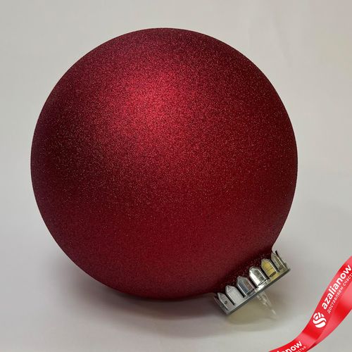 Украшение «Шар с блестками» (пластик), D15см, красный
