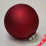 Маленькое фото 1: Украшение «Шар с блестками» (пластик), D15см, красный
