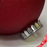 Маленькое фото 5: Украшение «Шар с блестками» (пластик), D15см, красный