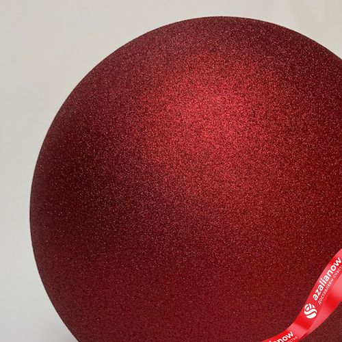 Фото 2: Украшение «Шар с блестками» (пластик), D20см, красный