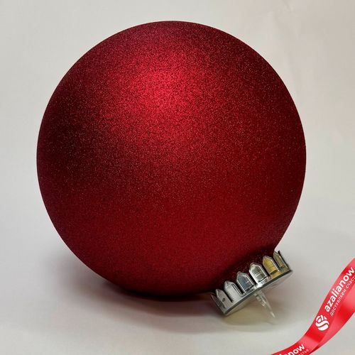 Украшение «Шар с блестками» (пластик), D24см, красный
