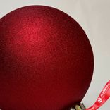 Маленькое фото 3: Украшение «Шар с блестками» (пластик), D24см, красный