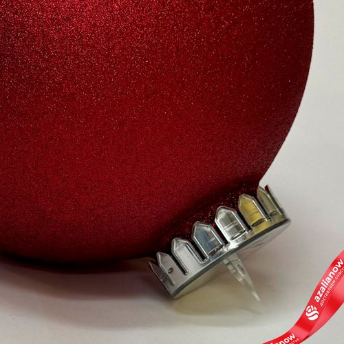 Фото 5: Украшение «Шар с блестками» (пластик), D24см, красный