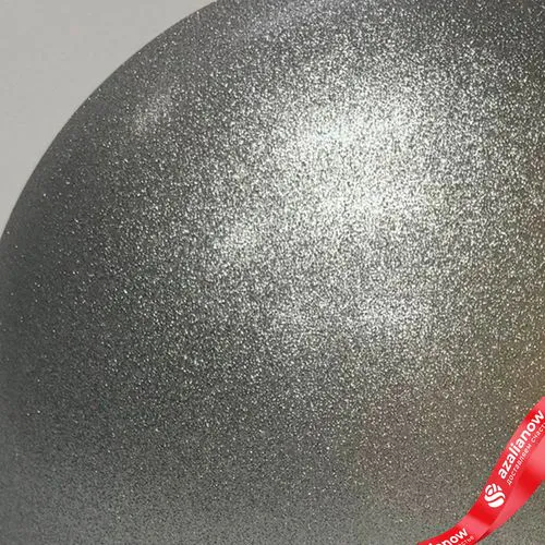 Фото 4: Украшение «Шар с блестками» (пластик), D24см, серебряный