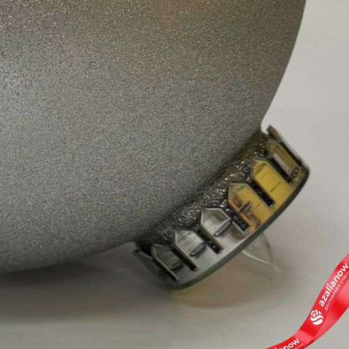 Фото 5: Украшение «Шар с блестками» (пластик), D24см, серебряный