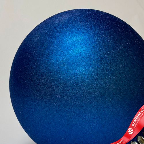 Фото 2: Украшение «Шар с блестками» (пластик), D24см, синий
