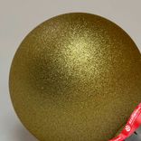 Маленькое фото 2: Украшение «Шар с блестками» (пластик), D24см, золотой