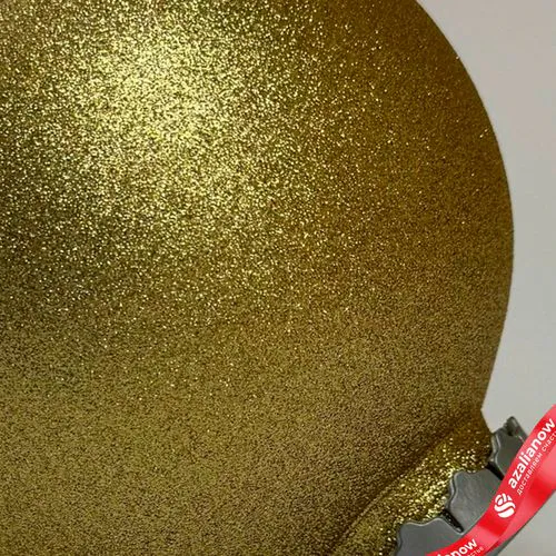 Фото 3: Украшение «Шар с блестками» (пластик), D24см, золотой