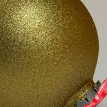 Маленькое фото 3: Украшение «Шар с блестками» (пластик), D24см, золотой