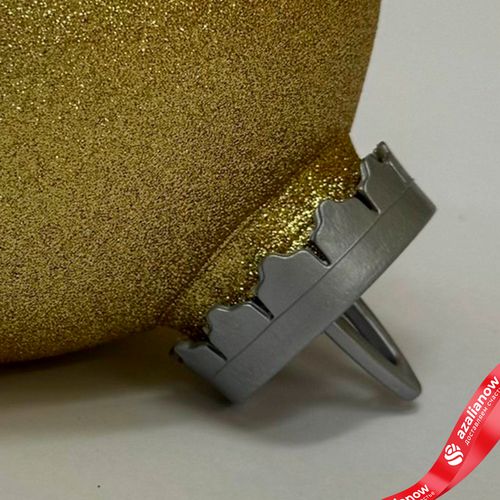 Фото 5: Украшение «Шар с блестками» (пластик), D24см, золотой