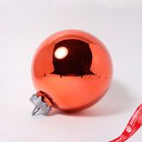 Маленькое фото 1: Украшение «Шар зеркальный» (пластик), D24см, красный