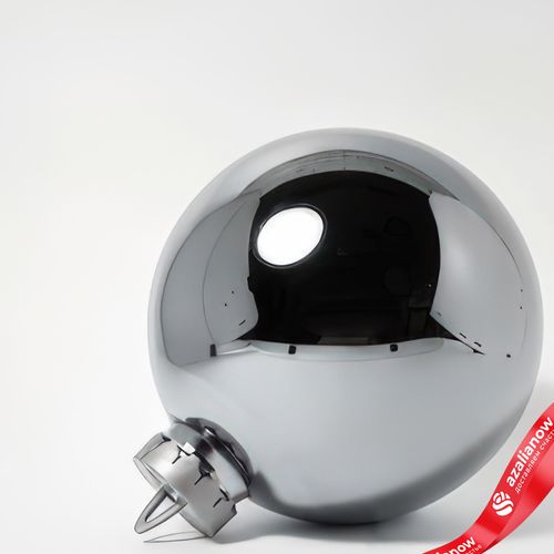 Фото 2: Украшение «Шар зеркальный» (пластик), D24см, серебряный