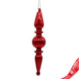 Маленькое фото 1: Украшение подвесное «Сосулька» (стекло), Н19х4см, красный