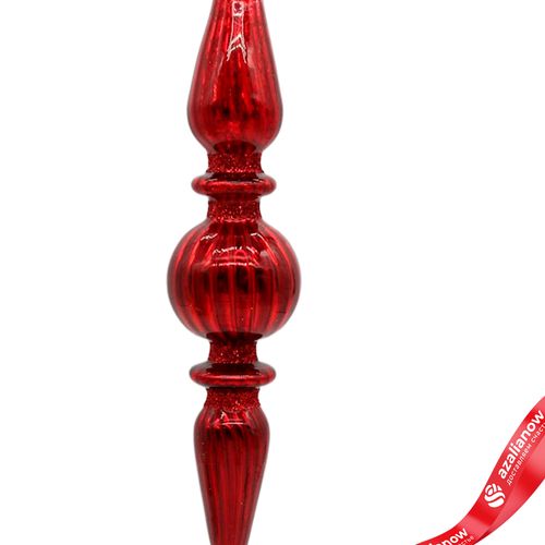Фото 2: Украшение подвесное «Сосулька» (стекло), Н19х4см, красный