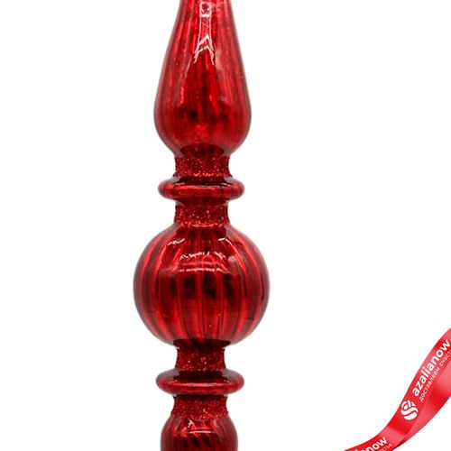 Фото 4: Украшение подвесное «Сосулька» (стекло), Н19х4см, красный