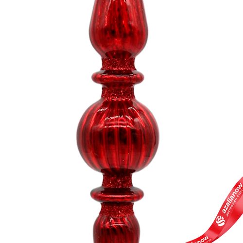 Фото 5: Украшение подвесное «Сосулька» (стекло), Н19х4см, красный