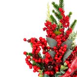 Маленькое фото 4: Ветка еловая с ягодами и эвкалиптом, 50см, зеленый/красный