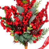 Маленькое фото 5: Ветка еловая с ягодами и эвкалиптом, 50см, зеленый/красный