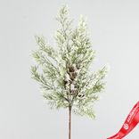 Маленькое фото 1: Ветка «Кипарис» с шишками заснеженная, 45см, зеленый