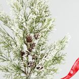 Маленькое фото 3: Ветка «Кипарис» с шишками заснеженная, 45см, зеленый